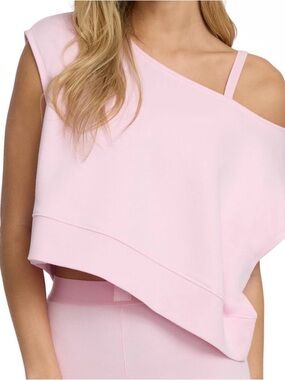 Women's One-Shoulder Pink Crop Top